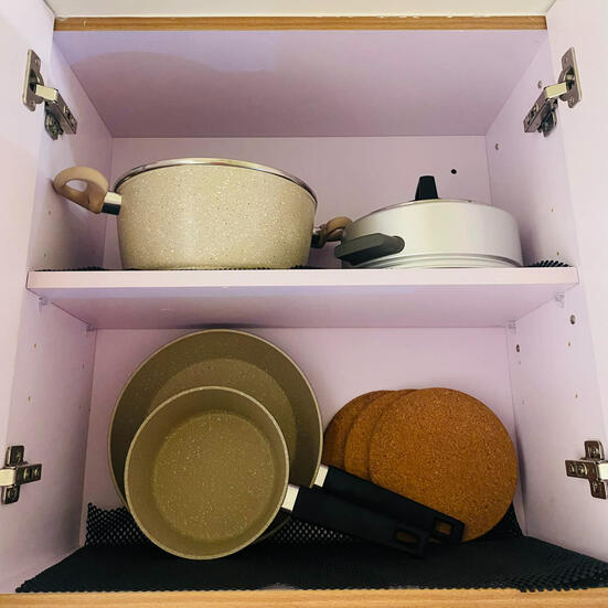 Provided pots and pans