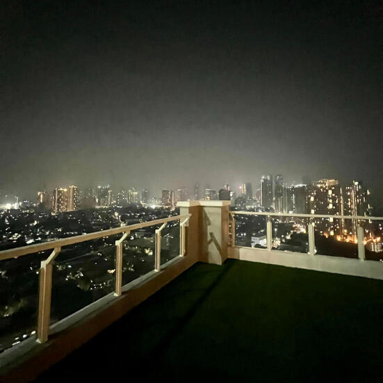 roof deck at night