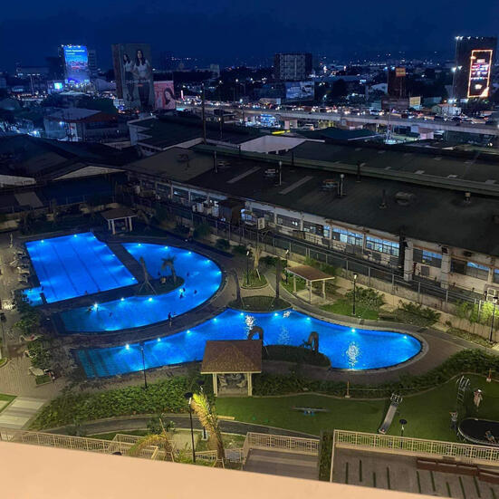 Swimming pool at night