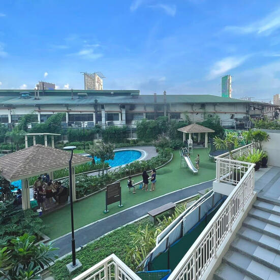 Playground near pool